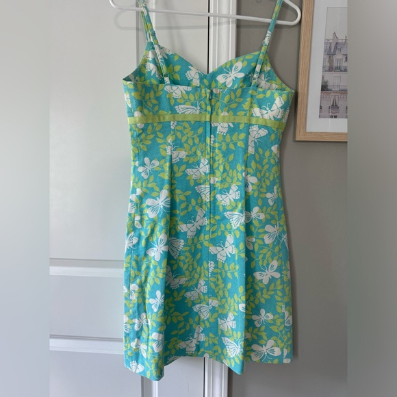 Lilly Pulitzer Vintage Air Show Butterfly Blue Lined Sheath Dress Size 6 - Picture 3 of 4